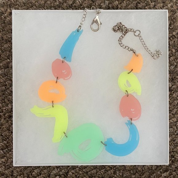 Tatty Devine Neon Strokes Acrylic Necklace - Picture 1 of 4